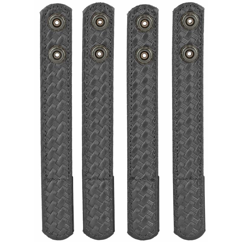 Model 7906 AccuMold Elite Belt Keeper, 1", Hidden Snap Closure, Basket Weave Duraskin, Black Finish, 4/Pack 22091