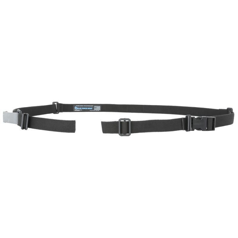 Vickers, 2-Point Combat Sling, Push Button Swivels, 54" with Adjuster Tightened, Black, 1.00" Webbing VCAS-PB-125-AA-BK