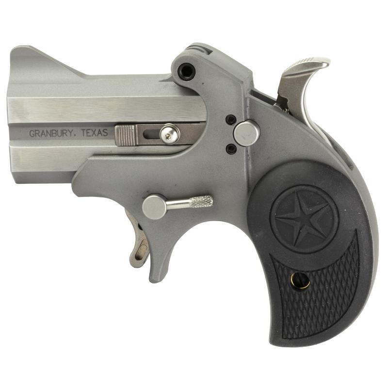 Rawhide, Derringer, 357 Magnum/38 Special, 2.5" Barrel, Rough and Tumble Finish, Silver, Nylon Grips, Fixed Sights, Manual Safety, 2 Rounds, With Trigger Guard BARHW-357-38