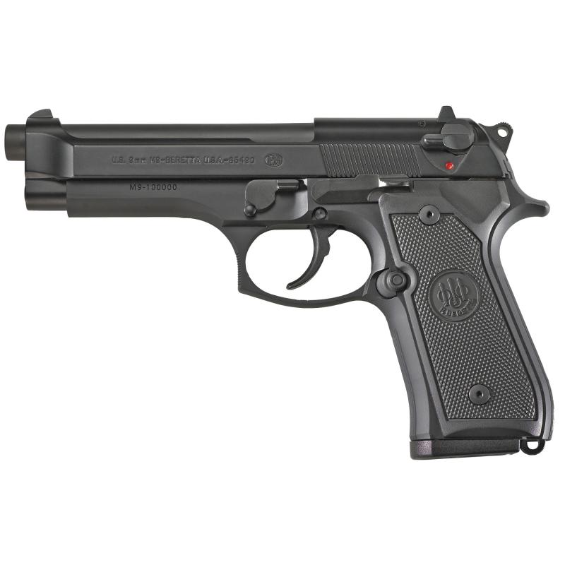 M9, Semi-automatic, DA/SA, Full Size, 9MM, 4.9", Alloy, Blue, Plastic, 10Rd, 2 Mags, Ambidextrous, 3 Dot J92M9A0CA