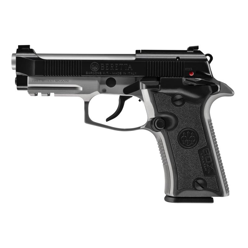 80X Cheetah, Double Action/Single Action, Semi-automatic, Metal Frame Pistol, 380 ACP, 3.9" Barrel, Anodized Finish, Black and Gray, Interchangable Polymer Grip Panels, Manual Safety/Decocker, Front Picatinny Rail, Optic Ready, 3 Dot Sights, 10 Rounds, 2