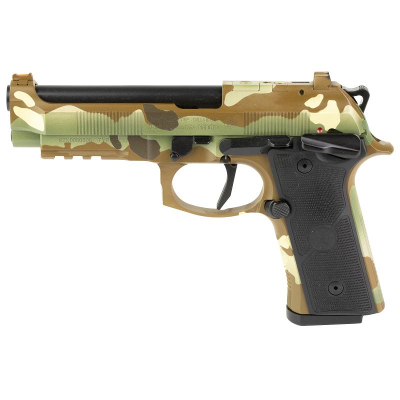 92XI, Combat, Single Action Only, Semi-automatic, Full Size, 9MM, 4.7" Barrel, Ambidextrous Manual Safety, Cerakote Finish, Multicam, 10 Rounds, 2 Magazines SPEC0733A10