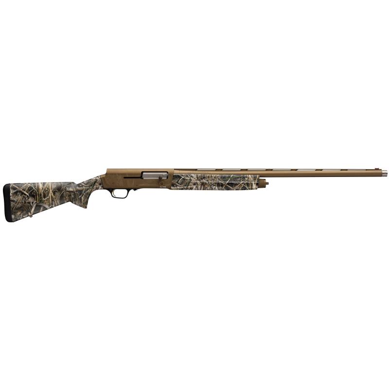 A5 Wicked Wing, Semi-automatic Shotgun, 12 Gauge 3.5" Chamber, 28" Barrel, Cerakote Finish, Burnt Bronze, Fiber Optic Front Sight, Synthetic Stock, Realtree Max 7 Camouflage Finish, Includes 3 Choke Tubes - F, M, IC, 4 Rounds 0119112004