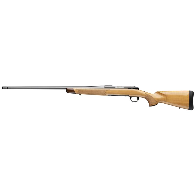X-Bolt 2, Medallion Maple, Bolt Action Rifle, 270 Winchester, 22" Sporter Contour Barrel, 1:10 Twist, Threaded M13X.75, Muzzle Brake, Polished Blue Finish, Black, Gloss Finished Medallion AAAA White Maple Stock, 4 Rounds, 1 Magazine 036080224