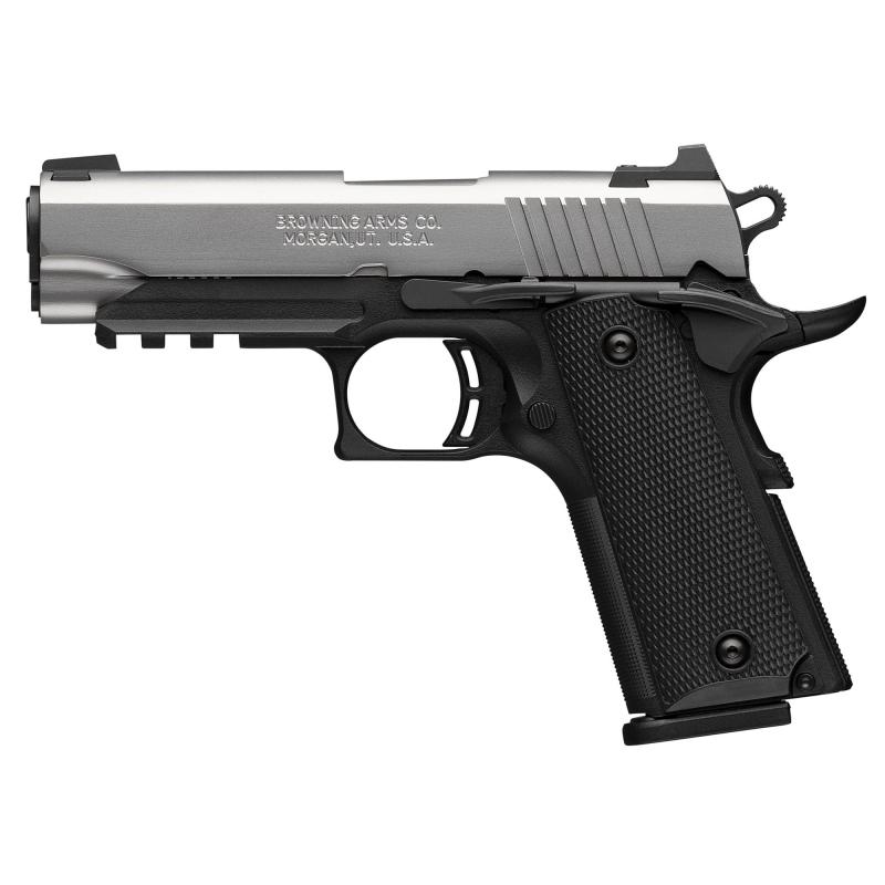1911-380 Stainless, Semi-automatic, Composite Framed Pistol, Compact, 380 ACP, 3.63" Barrel, Matte Finish, Black Frame, Silver Stainless Steel Slide, 8 Rounds, 1 Magazine 051121492