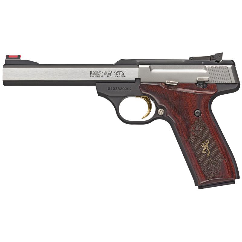 Buck Mark, Medallion Rosewood, Semi-automatic, 22LR, 9.5" Barrel, Aluminum Frame, Stainless Finish, Rosewood Grip, 10Rd 051543490