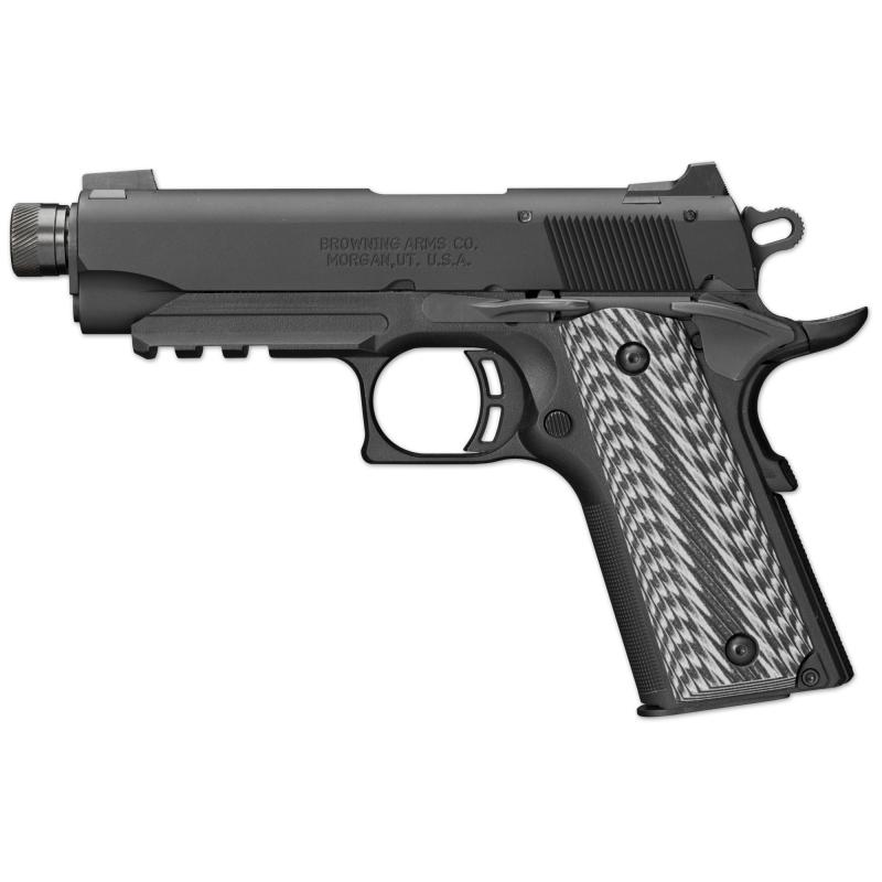 1911-22 Black Label Suppressor Ready with Rail .22 Long Rifle 4.25 Inch Threaded Barrel 1/2x28 TPI Black/Gray G-10 Grips Matte Black Frame 10 Round (NOT TRANSFERABLE IN MINNESOTA)