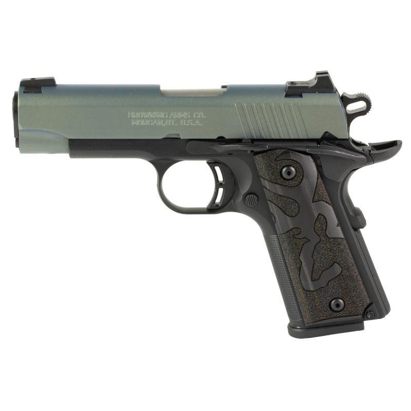 Black Label, 1911, Single Action, Semi-automatic,  Metal Frame Pistol, Compact, 380 ACP, 3.6" Barrel, Cerakote Finish, Northern Lights, Black Frame, Stippled Laminated Wood Grips, 3 Dot Sights, 10 Rounds, 2 Magazines 051993492