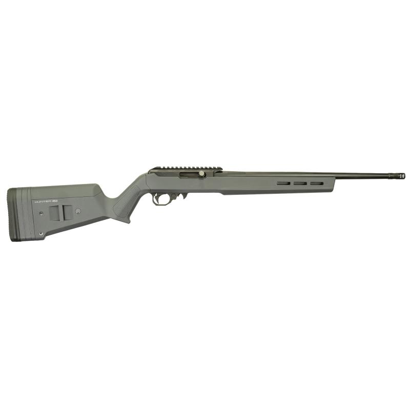 Hunter, Semi-automatic Rifle, 22 LR, 18" Threaded Barrel, 1/2X28" Thread Pitch, Matte Finish, Black, Stealth Gray Magpul Hunter Stock, 10 Rounds, 1 Magazine BRO-22-H-STG