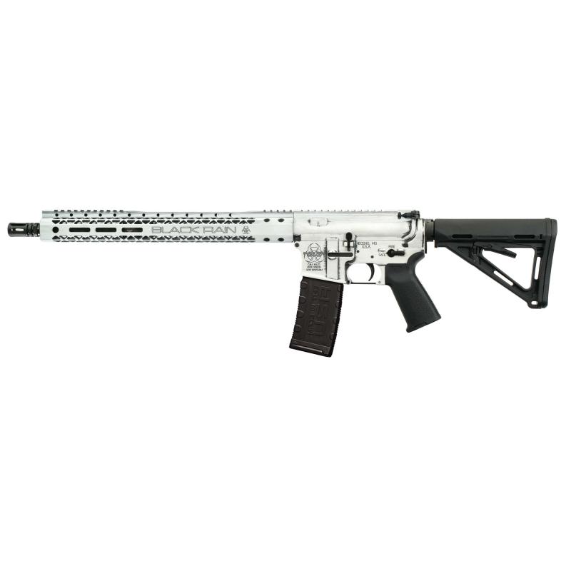 SPEC15, Semi-automatic, 223 Rem/556NATO, 16" Barrel, Black and White Battleworn Finish, Magpul MOE Furniture, 30Rd BRO-SPEC-MOE-BW-BTL
