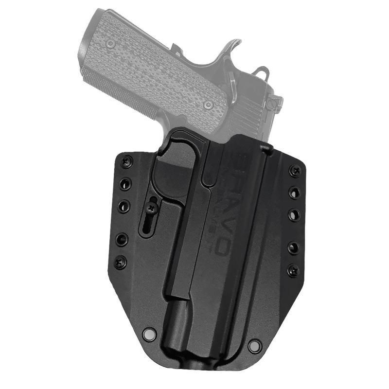 BCA, OWB Concealment Holster, 1.5" Belt Loops, Fits 1911 4.25"-5" Rail/No Rail, Full Size, Right Hand, Black, Polymer BC10-1022