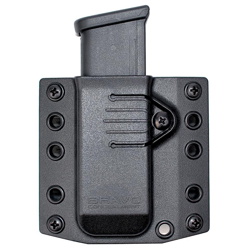 Magazine Pouch, Single, 1.5" Belt Loops, Size Small, Fits G43 and M&P Shield Magazines, Ambidextrous, Polymer, Black BC60-1001S