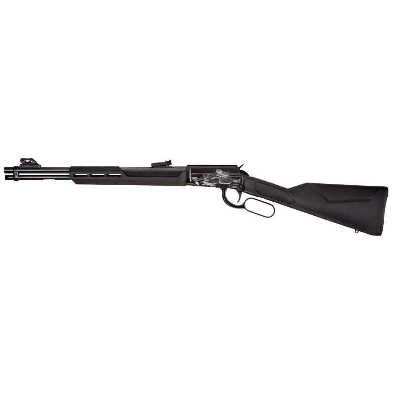 RL22, Lever Action, 22LR, 18" Barrel, Matte Finish, Black, Synthetic Stock, Adjustable Sights, Rattle Snake Engraving, 15 Rounds RL22181SY-EN12