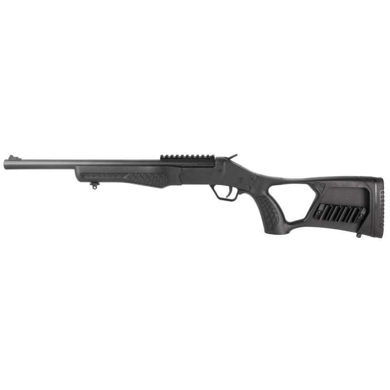 Tuffy Survival Rifle, Single Shot, 410 Bore/45 Long Colt, 16" Rifled and Threaded Barrel, Matte Finish, Black, Green Synthetic Stock, 1 Round, Includes Stow Bag SSPS45-BKIT