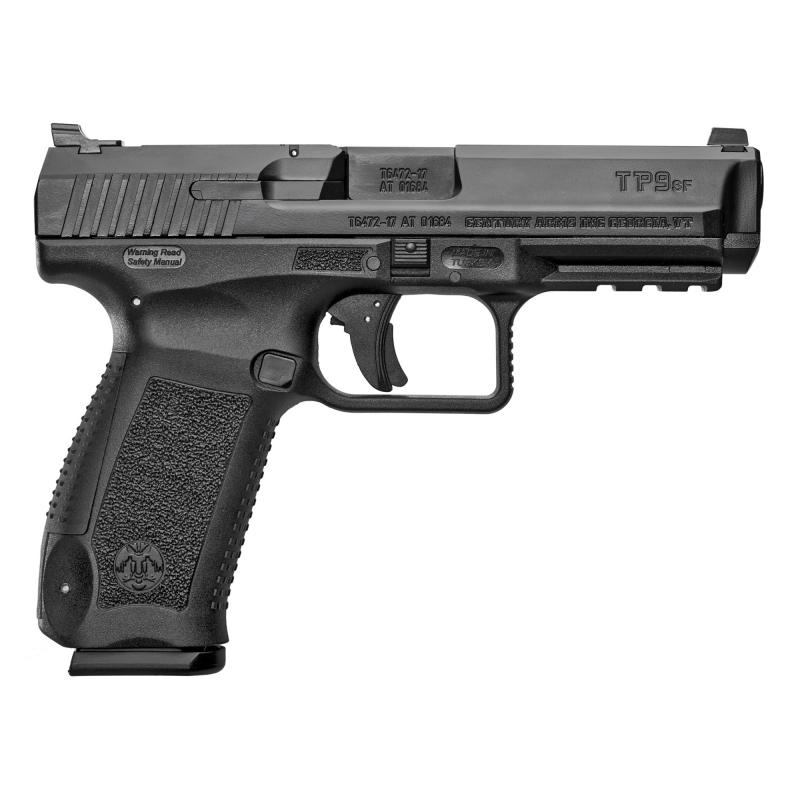 TP9SF, Striker Fired, Semi-automatic, Polymer Frame Pistol, 9MM, 4.46" Barrel, Match Grade Barrel, Black, Warren Tactical Sights With Dot Front, 18 Rounds, 2 Magazines, Includes Holster and Interchangeable Backstraps HG4865-N