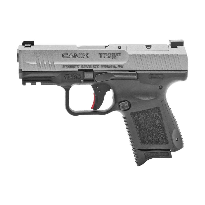 CANIK, TP9 Elite SC, Semi-automatic Pistol, Striker Fired 9mm, 3.6" Barrel, Polymer Frame, Tungsten Finish, Micro Red-Dot Base Plate, Holster & 2 Interchangeable Back Straps, Loaded Chamber Indicator, Reversible Magazine Release, Ambidextrous Slide Stop,