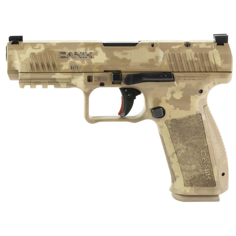 METE SFT, Semi-automatic, Striker Fired, Polymer Framed Pistol, Compact, 9MM, 4.5" Barrel, Cerakote Finish, Modern Digital Color, Optic Ready Slide, (1) RMRcc and (1) Shield RMS/RMSc Footprint Optic Bases, 3 Dot White Sights, Flared Magwell, 2 Magazines,
