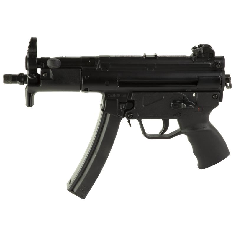 AP5-P Base, Semi-automatic Pistol, 9MM, 5.75" Threaded Barrel, Matte Finish, Black, Adjustable Sights, Manual Safety, 30 Rounds, 1 Magazine, Hard Case, No Sling, Cleaning Kit, Scope Mount, or Muzzle Brake, With Sling HG6035A-N