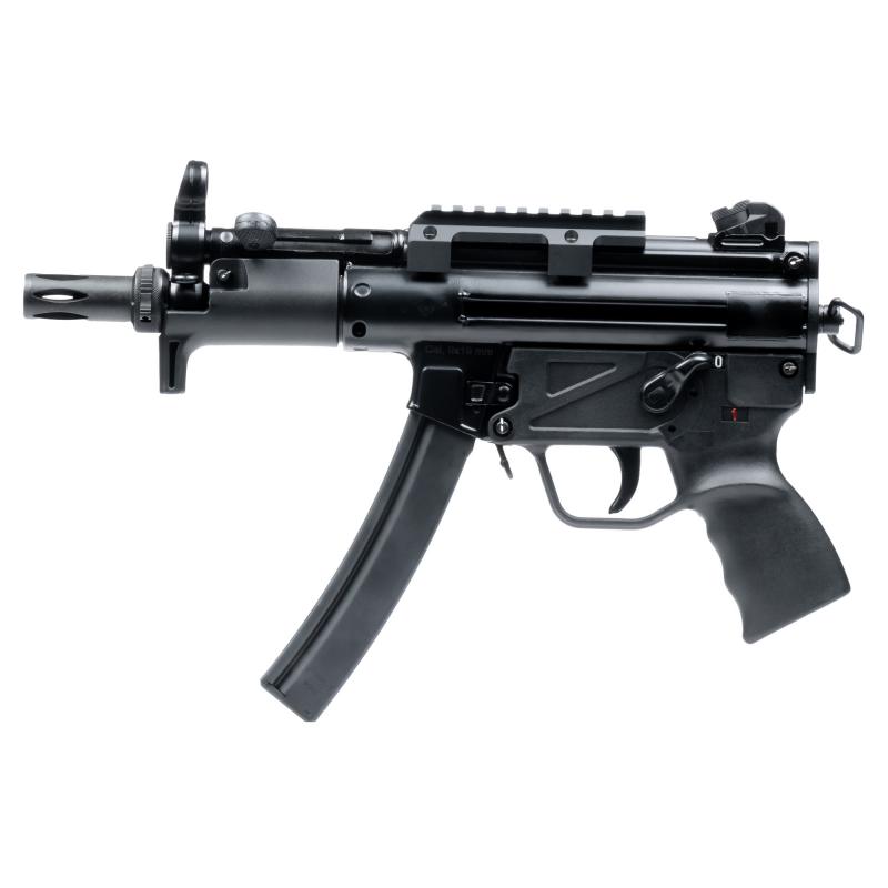 AP5-P Grey Team, Semi-automatic Pistol, 9MM, 5.75" Threaded/Tri Lug Barrel, Matte Finish, Black, Adjustable Sights, Manual Safety, 30 Round, 3 Magazines, Includes Back Pack, 1913 Claw Mount, Sling, Cleaning Kit, Flash Hider and Limited Edition Patch HG60