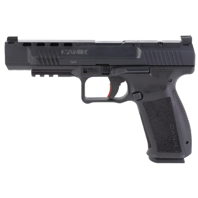 TP9, METE SFx, Striker Fired, Semi-automatic, Polymer Frame Pistol, Full Size, 9MM, 5.2" Barrel, Black, 3 Dot White Sights, Flared Magwell, Holster Fit and Lock, Optic Ready, 2 Magazines, (1)-18 Round and (1)-20 Round HG6594-N