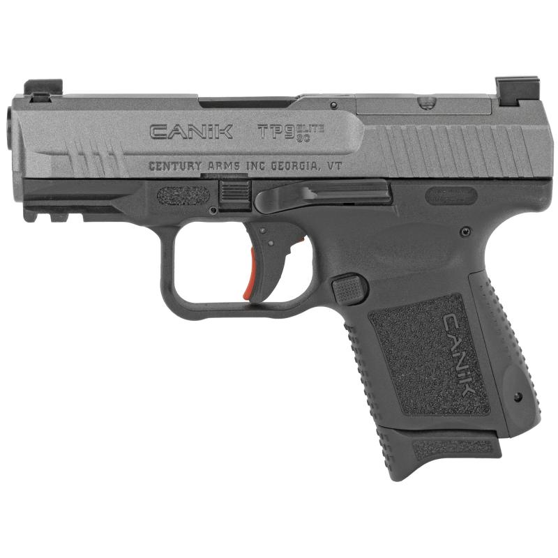 TP9 Elite SC, Striker Fired, Semi-automatic, Polymer Frame Pistol, Sub-Compact, 9MM, 3.6" Match Grade Barrel, Tungsten Cerakote Finish, Blackout Rear and Phosphorous Front White Dot Sight, 12 Rounds, 2 Magazines, Includes Holster, Interchangeable Back St