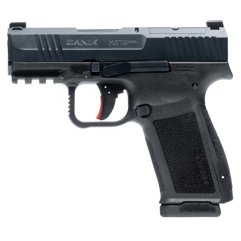 METE MC9L, Semi-automatic, Striker Fired, Polymer Frame Pistol, Compact, 9MM, 3.18" Barrel, Nitride Finish, Black, Optic Ready, White Dot Front Sight, Blackout Rear Sight, 2 Magazines, 17 Rounds, Includes Custom Holster HG7882-N