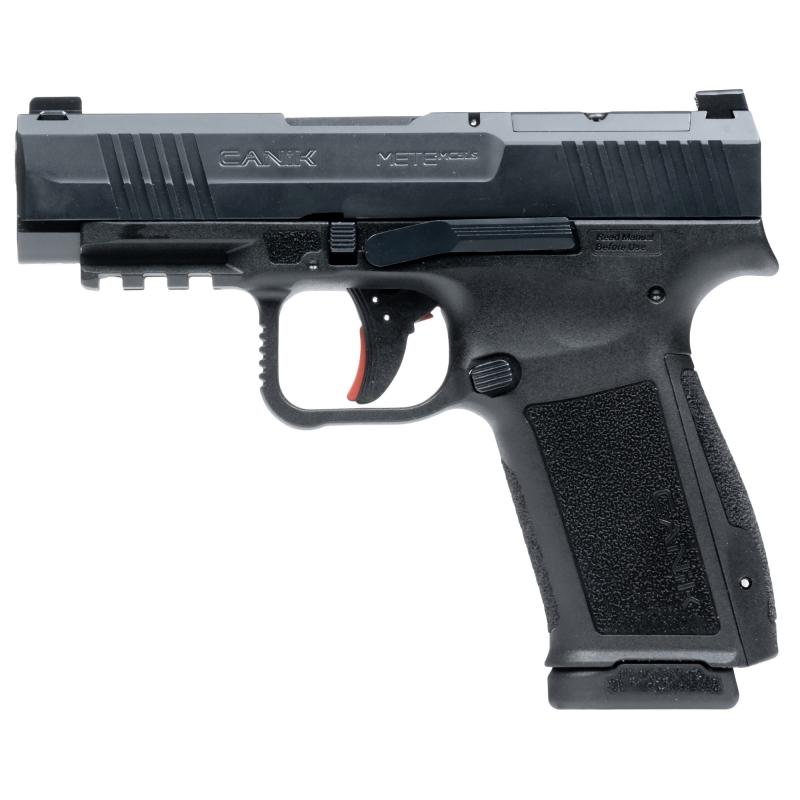 METE MC9LS, Semi-automatic, Striker Fired, Polymer Frame Pistol, Compact, 9MM, 3.63" Barrel, Nitride Finish, Black, Optic Ready, White Dot Front Sight, Blackout Rear Sight, 2 Magazines, 17 Rounds HG7883-N