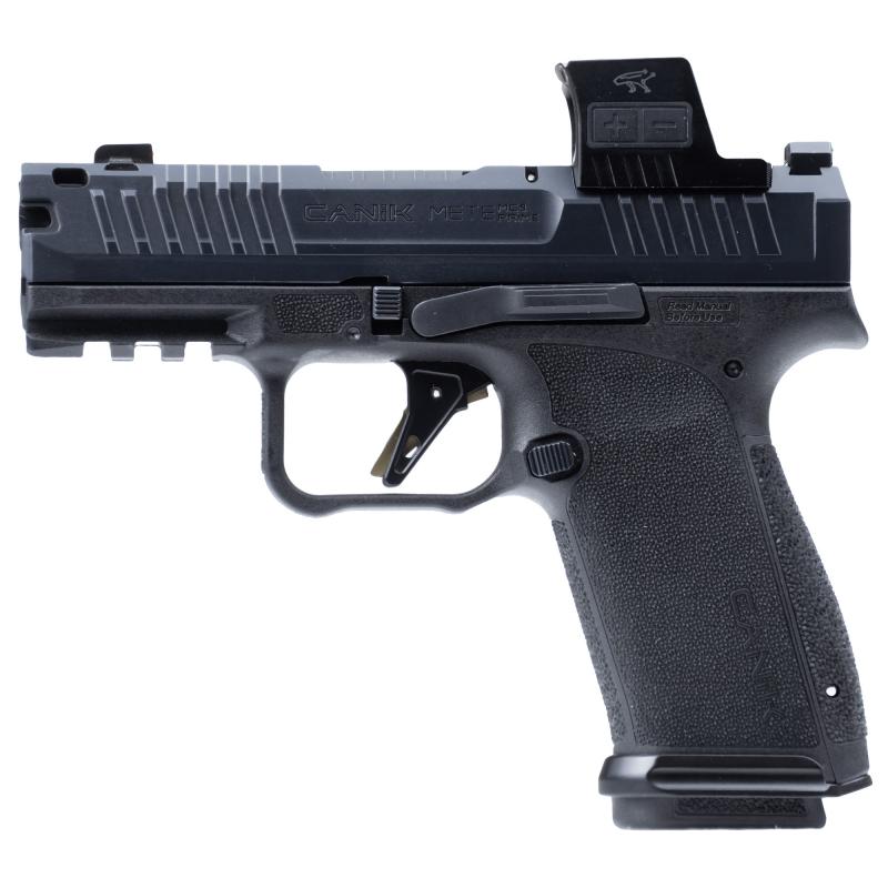 METE MC9 Prime, Semi-automatic, Striker Fired, Compact, 9MM, 3.64" Barrel, Compensated Slide and Barrel with Blast Chamber, Night Sights, Optics Ready, Matte Finish, Black, 17 Rounds, 2 Magazines, Includes MECANIK M04 Red Dot HG8328V-N