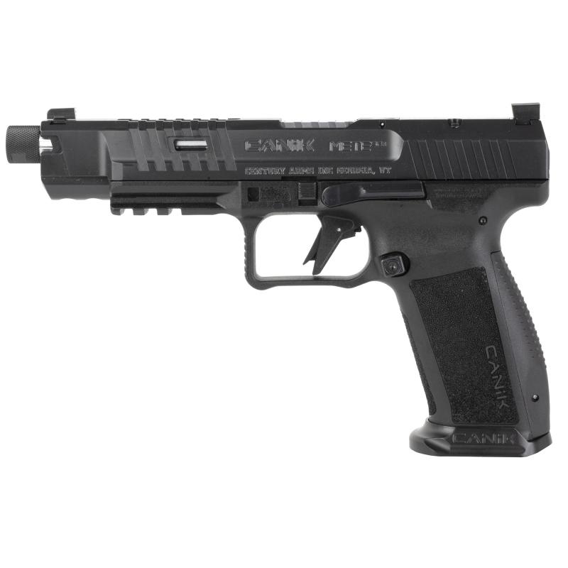 METE SFX Pro, Striker Fired, Semi-automatic, Polymer Frame Pistol, Full Size, 9MM, 5.75" Threaded Barrel, 1/2x28, Matte Finish, Black, 3 Dot White Sights, Flared Magwell, Optic Ready, 2 Magazines, (1) 20 Round and (1) 18 Round, Includes Accessory Kit HGP