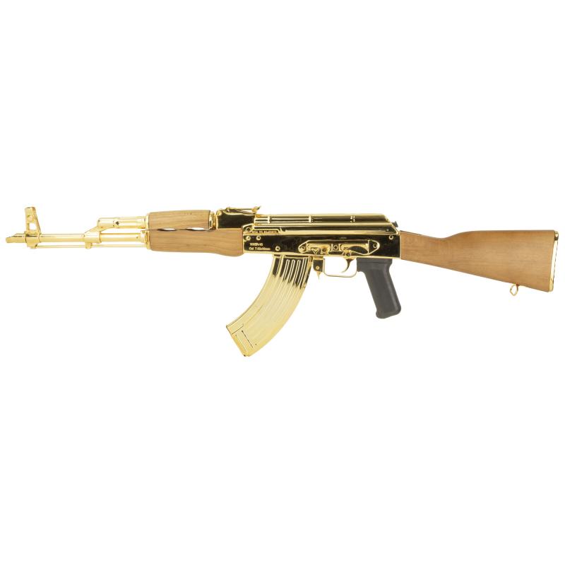 WASR-10, Semi-automatic Rifle, 7.62X39, 16.25" Barrel, 24K Gold Plated Finish, Wood Furniture, 30 Rounds, 1 Magazine RI5789-N