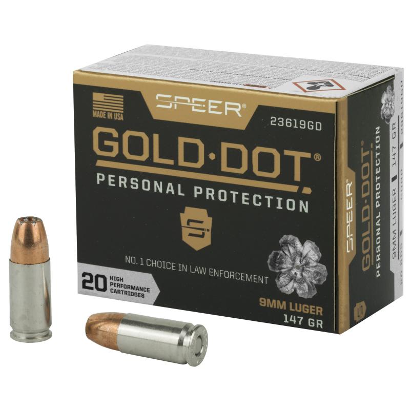 Gold Dot 9mm Luger 147 Grain Hollow Point 20 Per Box