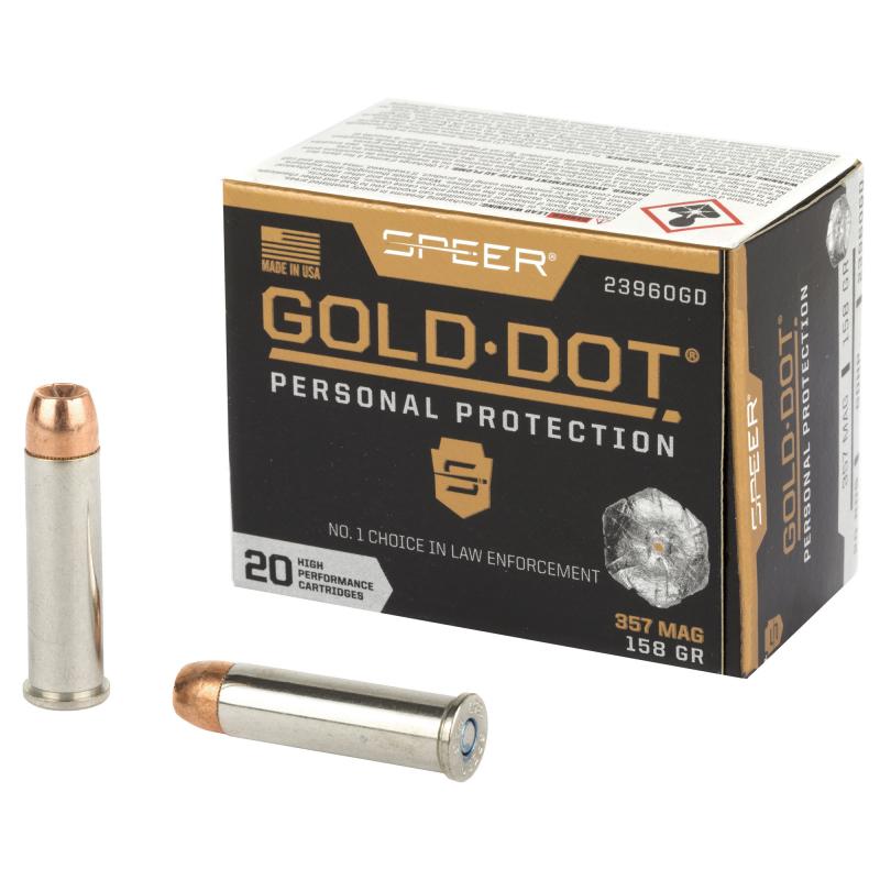 Speer Gold Dot Personal Protection | 357MAG, 158 Grain, Hollow Point, 20 Round Box 23960GD