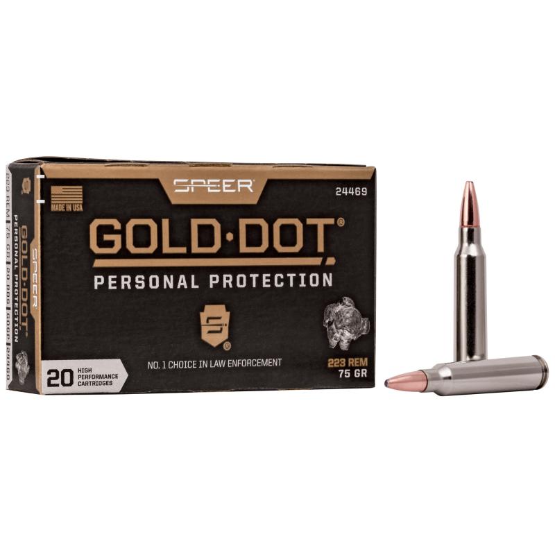 Speer Gold Dot Rifle Personal Protection |.223 Rem 75 Grain Soft Point 2775 FPS 20 Per Box