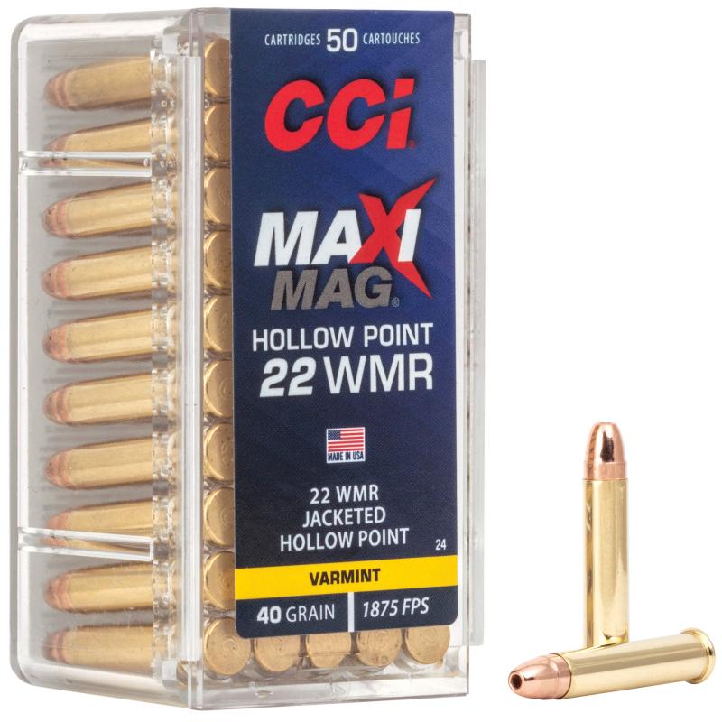 Maxi Mag .22 Winchester Magnum Rimfire 40 Grain Jacketed Hollow Points 50 Rounds