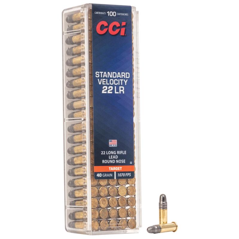 CCI Standard Velocity |.22 Long Rifle 40 Grain Lead Round Nose 1070 FPS Box of 100 Rounds