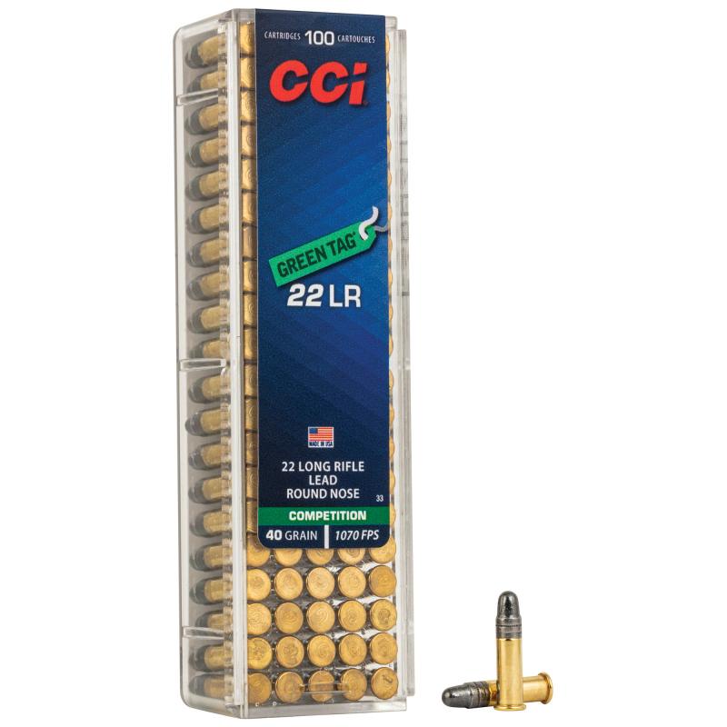 Green Tag .22 Long Rifle 40 Grain Lead Round Nose