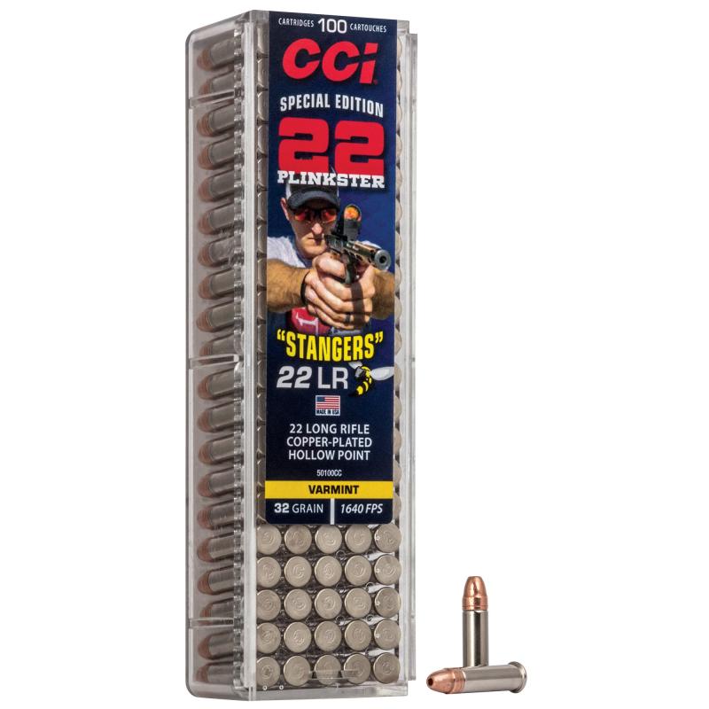 CCI Stangers, 22 LR, 32Gr, Copper Plated Hollow Point 1640FPS, 100 Round Box 50100CC