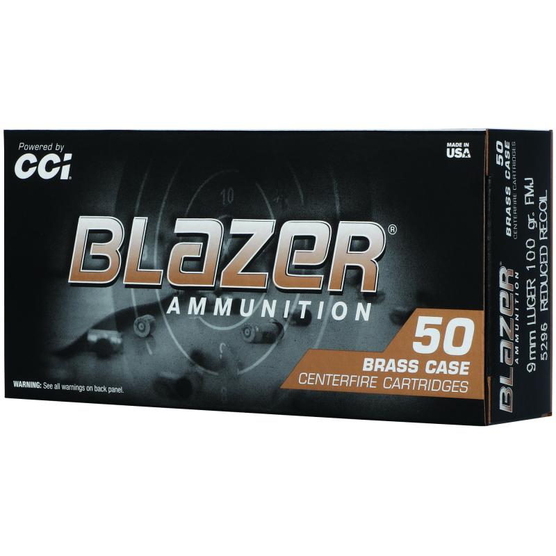 Blazer Brass, 9MM, 100 Grain, Full Metal Jacket, 50 Round Box 5296