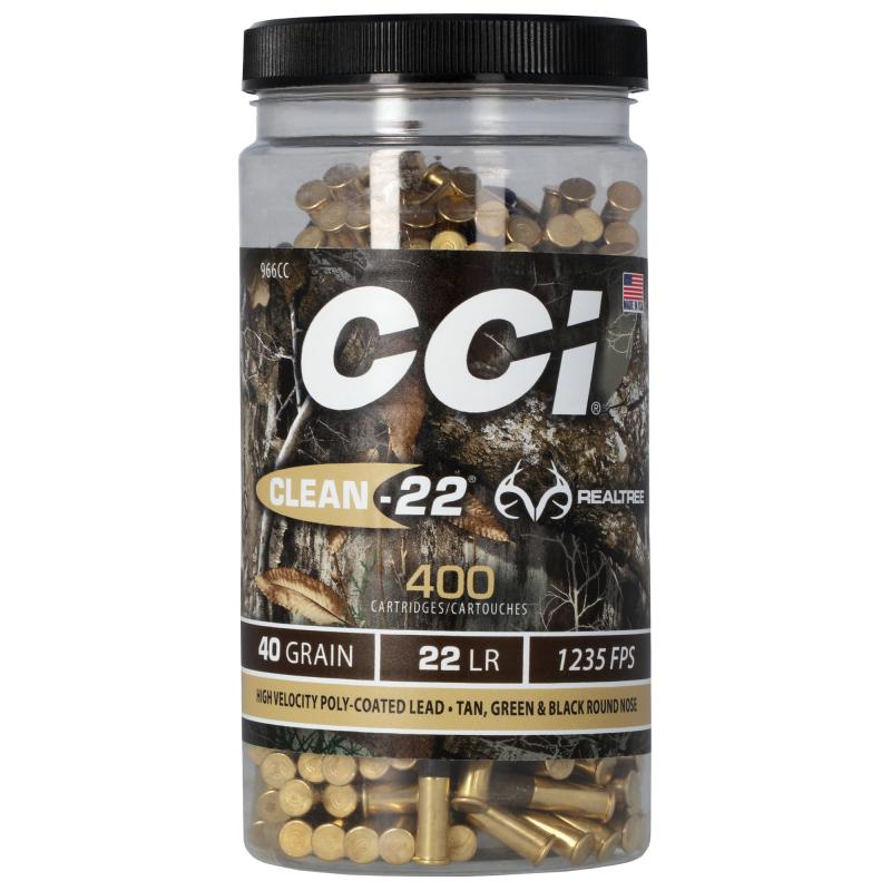 Clean-22, 22LR, 40 Grain, Polycoated Round Nose, 400 Rounds 966CC