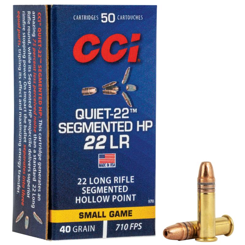Quiet-22 .22 Long Rifle 40 40 Grain Hollow Point 710 FPS Box of 50 Rounds