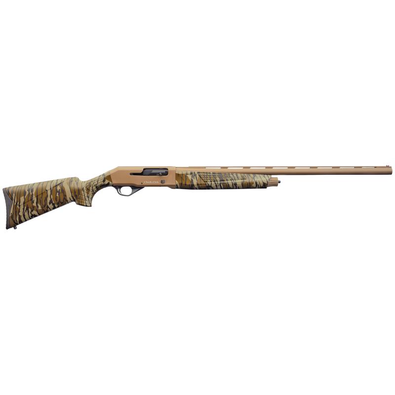 601, Semi-automatic, 12 Gauge 3", 28" Barrel, Improved Cylinder/Modified/Full Chokes, Fiber Optic Sight, Checkered Synthetic Stock, Mossy Oak Bottomland w/ FDE Receiver/Barrel, 4Rd 930.271