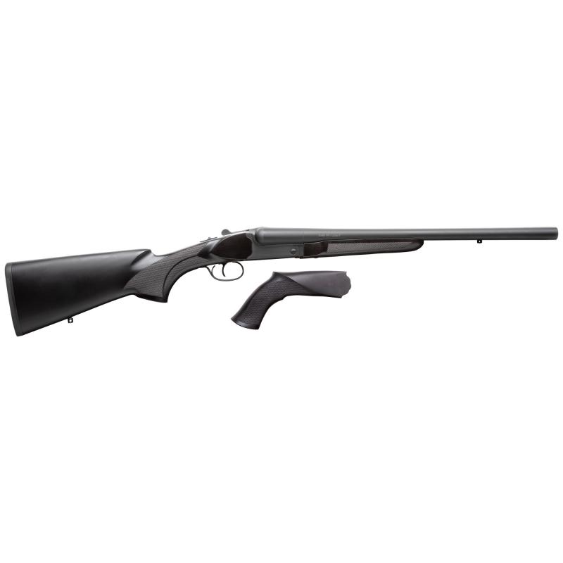 500, Side-By-Side Tactical, 12 Gauge, 3" Chamber, 20" Barrels, Matte Finish, Black, 2 Rounds, Wood Furniture 930.385