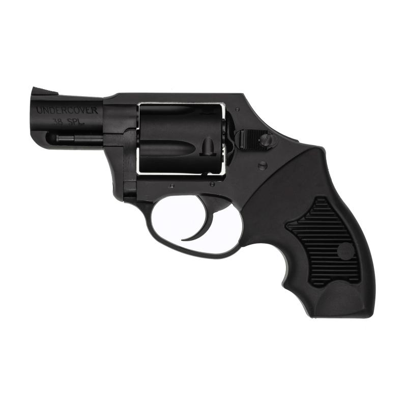 Undercover, 38 Special, 2" Barrel, Steel Frame, Blue Finish, Rubber Grips, Fixed Sights, 5Rd, Hammerless, Fired Case 13811