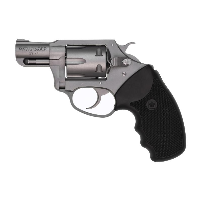Pathfinder, 22LR, 2" Barrel, Steel Frame, Stainless Finish, Rubber Grips, Fixed Sights, 6Rd, Fired Case 72224