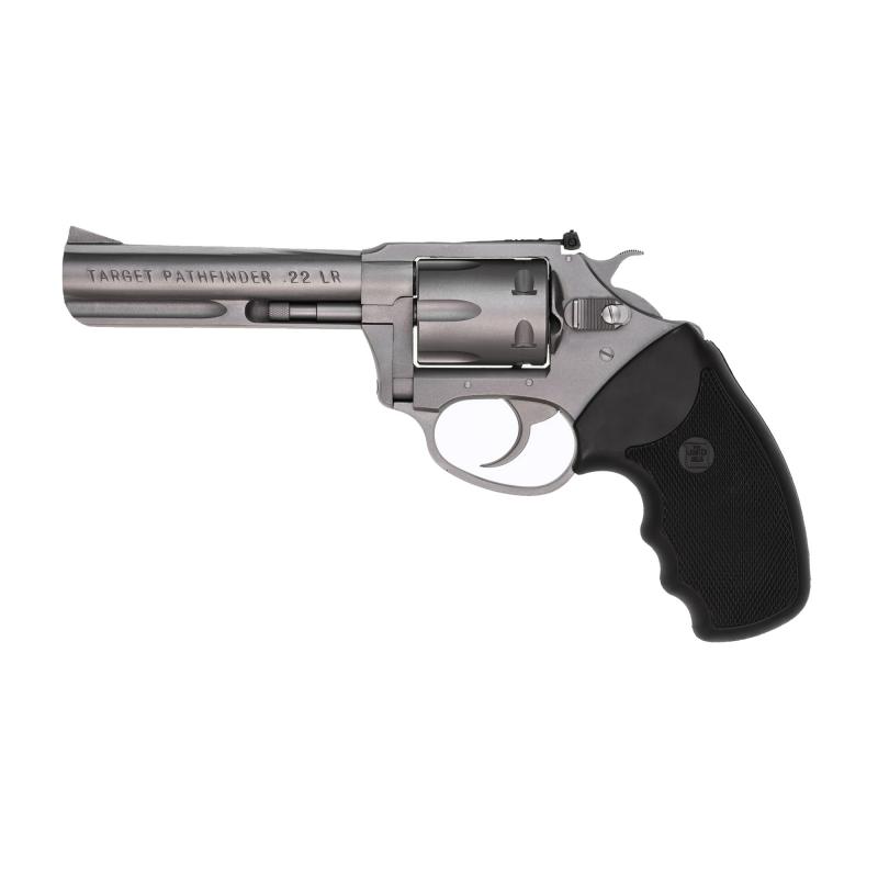 Pathfinder, Revolver, 22LR, 4.2" Barrel, Steel Frame, Stainless Finish, Rubber Grips, Adjustable Sights, 6Rd, Fired Case 72242