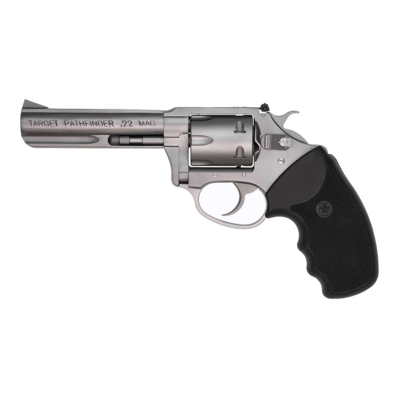 Pathfinder, Revolver, 22WMR, 4.2" Barrel, Steel Frame, Stainless Finish, Rubber Grips, Adjustable Sights, 6Rd, Fired Case 72342