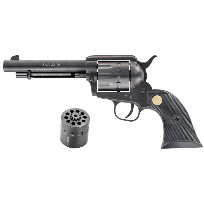 SAA 22-10, 22LR/22WMR, 5.5" Barrel, Alloy Frame, Black Finish, Plastic Grips, 10Rd CF340-160D, NOT FOR SALE IN MN