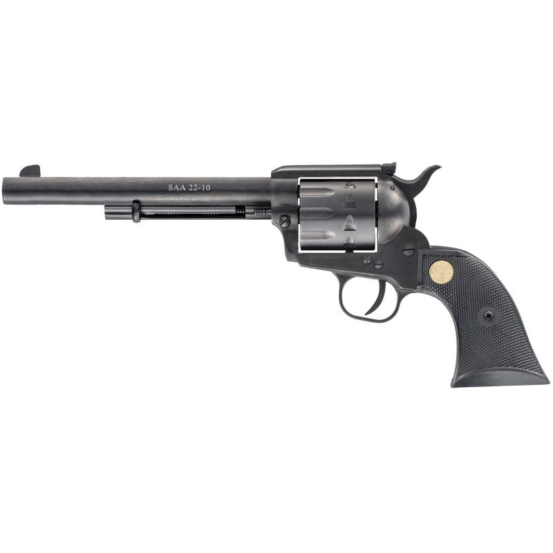SAA 22-10, 22LR/22WMR, 7.5" Barrel, Alloy Frame, Black Finish, Plastic Grips, Adjustable Rear Sight, 10Rd CF340-170D, NOT FOR SALE IN MN