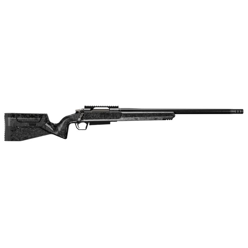 Modern Carbon Rifle, Bolt Action Rifle, 7MM PRC, 24" Carbon Fiber Barrel, Side Baffle Muzzle Brake, Nitride Finish, Black, Carbon Fiber Stock, TriggerTech Trigger, 20 MOA Rail, 4 Rounds, 1 Magazine 801-14006-00