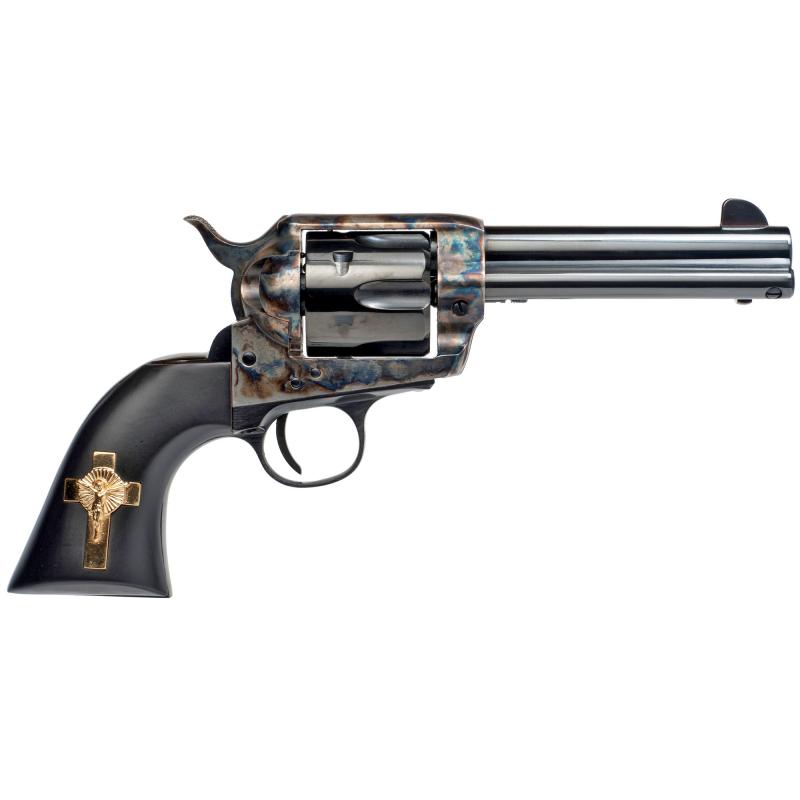 Holy Smoker, Revolver, Single Action, 45LC, 4.75" Barrel, Steel Frame, Blue Finish, 6Rd, Fixed Sights, Gold Cross Black Grip MP310GCI01GB